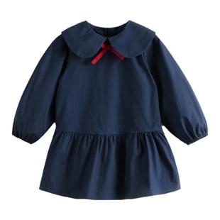 马克珍妮女童学院风裙子娃娃领全棉连衣裙 儿童裙子春秋款231396