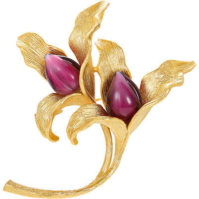 JAY紫鸢尾花胸针琉璃礼物
