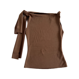 A BEAN abg辣妹 斜肩绑带不对称kylie同款背心 单肩露肩垂感上衣