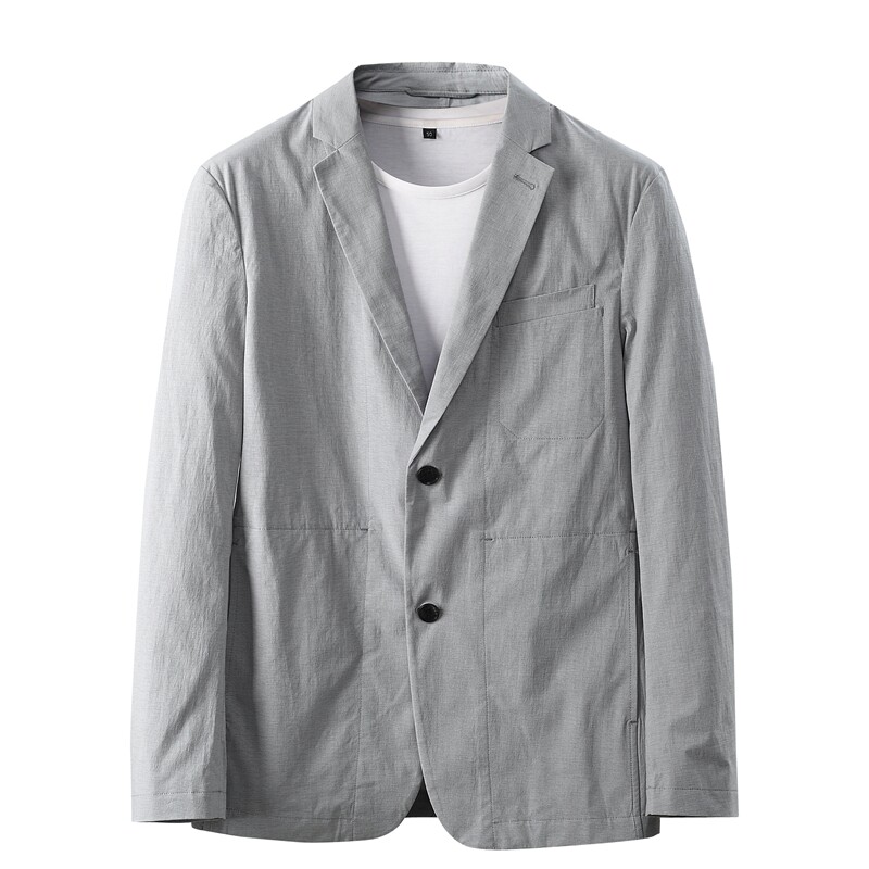 深八度夏季高档薄款单西外套定制棉混纺透气有型单层西服便西单西