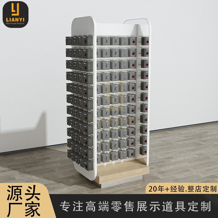 批量定制中岛架四面挂钩耳环饰品木质项链首饰中岛柜定制展架