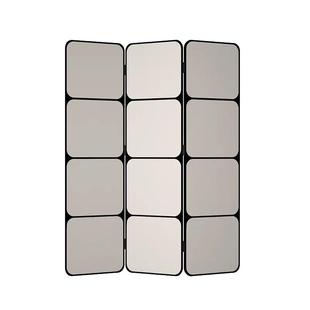 法式中古现代简约奶油风酒店餐厅铝合金屏风隔断客厅折叠移动遮挡