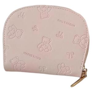 新款可爱压印小熊钱包防消磁多卡位短款钱包女款卡包韩国ins风