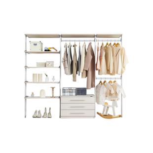 立柱式金属衣柜日式衣帽架落地卧室开放式衣帽间组装架子置物架