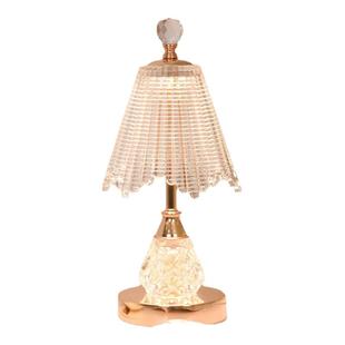 轻奢水晶台灯卧室床头灯高级感2026新款少女氛围充电复古法式装饰