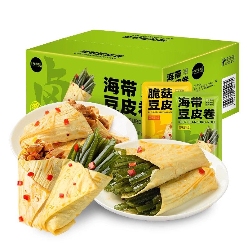 卜珂零点海带豆皮卷网红吃货零食