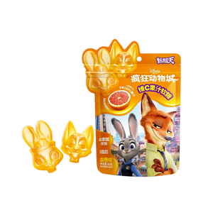 新期天疯狂动物城开学礼物学生零食树莓味维C果汁软糖mini棒棒糖