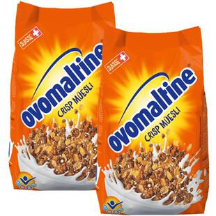 阿华田瑞士可可麦芽牛奶冲泡干吃早餐燕麦片500g*2 效期至26/10