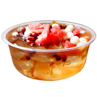 一次性外卖打包盒凉皮凉面酸辣粉冰粉凉糕塑料碗酒席商用家用带盖