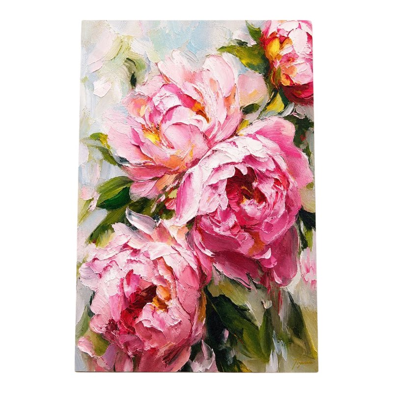 手绘油画抽象富贵牡丹花餐厅挂画