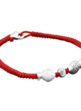 红绳男女925纯银民族风中国手链