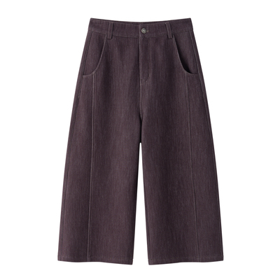 CHICJOJO直筒加绒八分牛仔裤