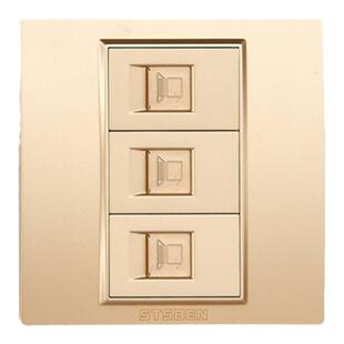 86型暗装3口千兆网络插座CAT6电脑网口信息面板三位六类网线插座