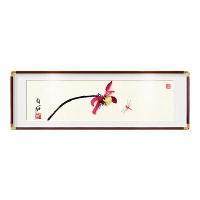 良木客厅荷花挂画名画新中式