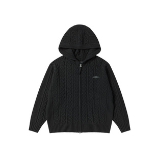 ADLV扭花针织拉链连帽衫25年秋冬季新款外套简约毛衣外套男女上衣