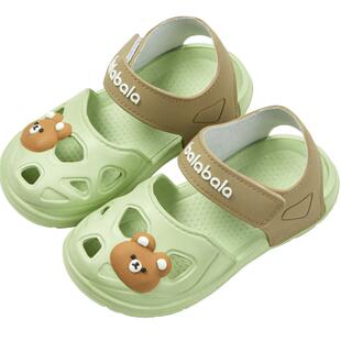 巴拉巴拉儿童拼色包头凉鞋沙滩鞋男女童拖鞋可爱洞洞鞋潮软底透气