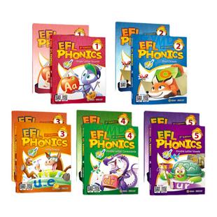 拼读家庭学习套装e-future出版社 phonics自然拼读教材小学 EFL PHONICS 1 2 3 4 5级学生教材套装带精讲课