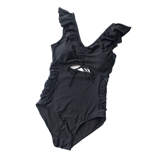 后来的我们-复古显瘦大牌遮肚显瘦保守小胸连体三角学生泳衣女