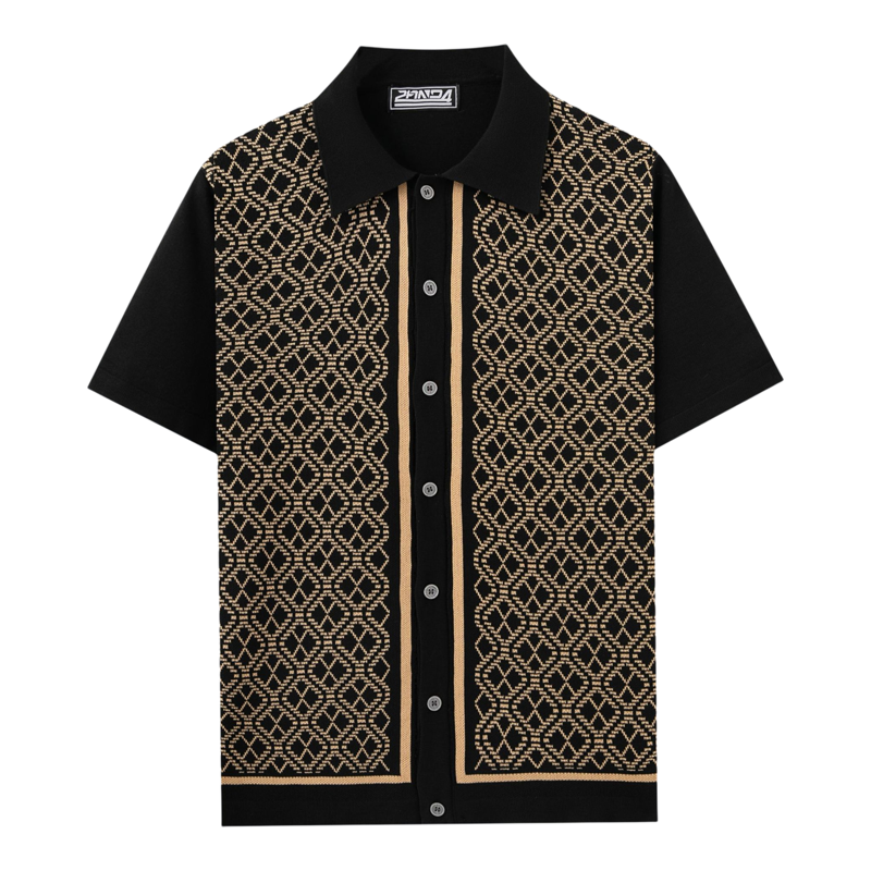 2026夏季男士休闲提花针织T恤冰爽丝短袖开衫Polo衫Men's T-Shirt