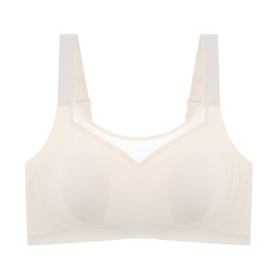 秘画上托聚拢文胸无痕内衣大胸显小胸罩防下垂薄款夏季美背胸衣女