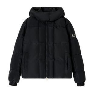 EMPORIO ARMANI/阿玛尼EA7/冬季新款女短款加厚连帽面包棉服外套