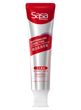 SASA GODDESS 美白去渍牙膏清新口气去牙渍锁白男女通用官方正品