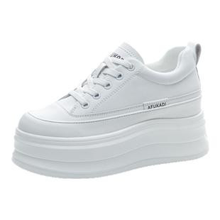 内增高小白鞋女2026新款春季爆款百搭小个子运动真皮10cm厚底板鞋