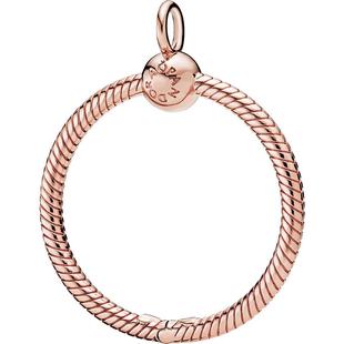 Pandora潘多拉奥莱Moments字母O吊饰玫瑰金色diy串珠