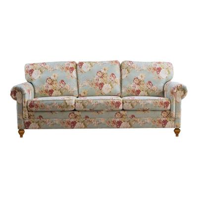 圣奇尼美式复古乡村亚麻印花沙发