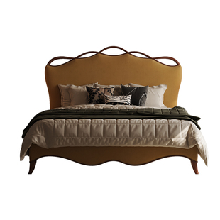 时余格瑞丝带床法式布艺美式床1.5米中古风床主卧古典复古公主床