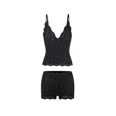 Poppaea蕾丝吊带短裤家居套装