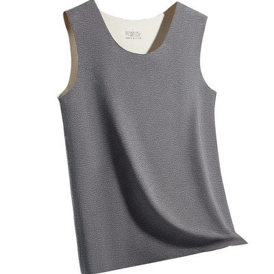 羊绒蚕丝雅鹿腈纶发热男士背心