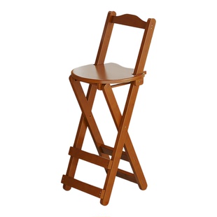 吧台椅高脚凳久坐不累酒吧可折叠靠背椅加高前台收银台专用中古风