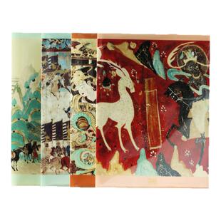 敦煌研究院经典壁画卷轴文件夹档案夹小学生初中生专用试卷收纳多功能透明办公档案学习用品保护套莫高窟文创