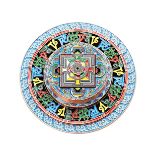 藏式坛城香插香座珐琅彩香炉藏香线香底座家用室内不落灰香托香盘