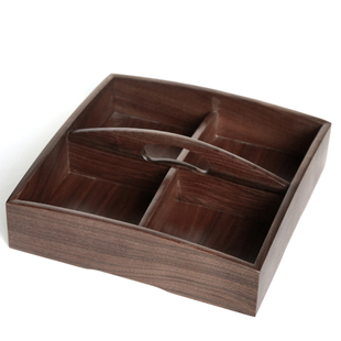 北美黑胡桃木干果盘糖果盒瓜子盘客厅干果盘木质创意家用零食盒子