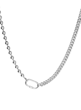 原创925银欧美范项链挂链佛牌链长银链链条银毛衣链不规则男女款