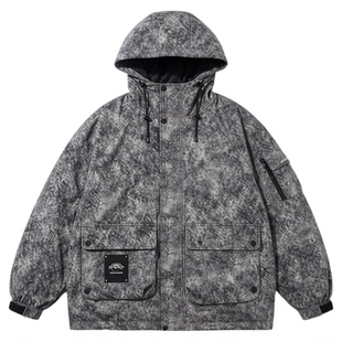 美式鸭绒外套男生冬季新款初高中学生羽绒服男装士加厚青少年潮牌