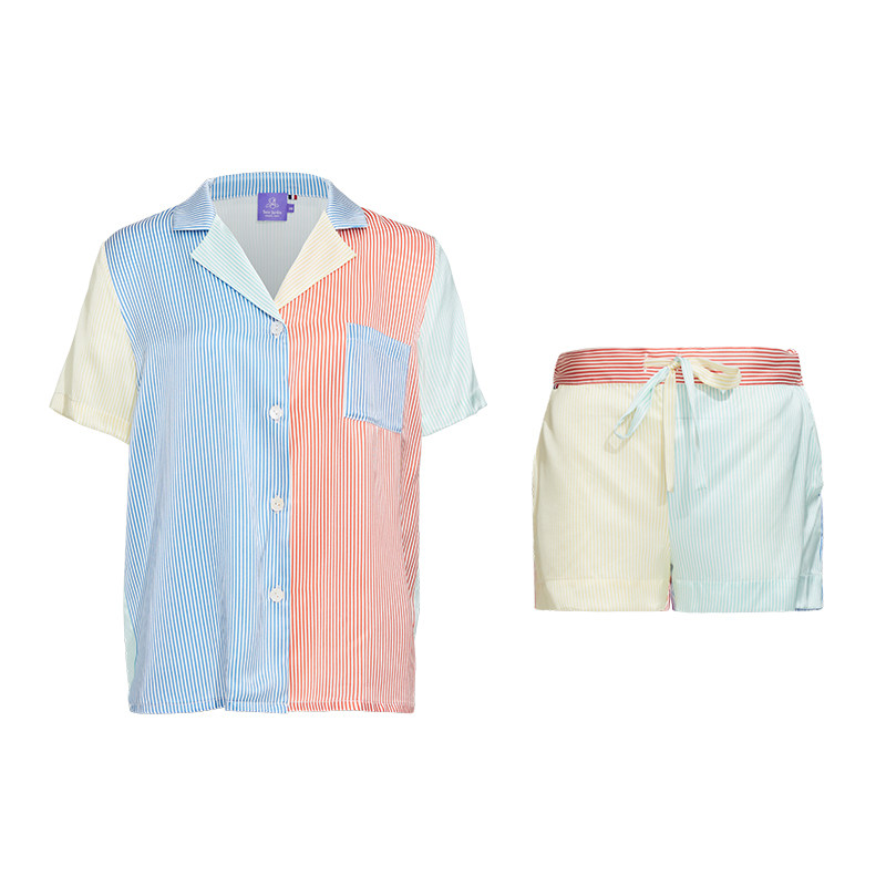 soiejardin家居服彩色印花拼接