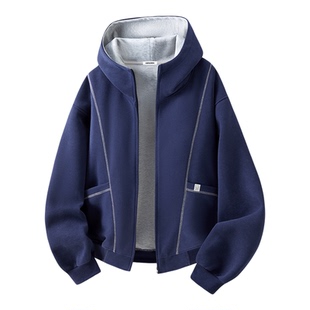 HiPanda你好熊猫秋季开衫长袖卫衣男士潮牌休闲宽松连帽外套男GH