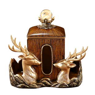 欧式客厅纸巾盒收纳抽纸盒创意家居茶几桌面美式装饰摆件样板房