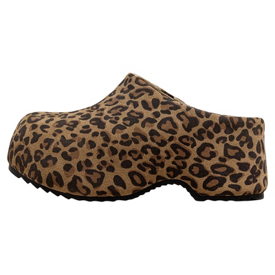 7cm豹纹不累脚百搭休闲懒人鞋女