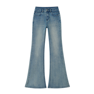 王家有鱼秋季新款2025微喇牛仔裤