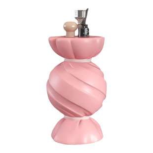 奶油风粉色客厅装饰落地茶几摆件电视柜沙发边几床头新家乔迁礼物