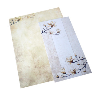 锦书信封信纸 古风中式5号长款复古信札中国风木兰梅香荷花可定制