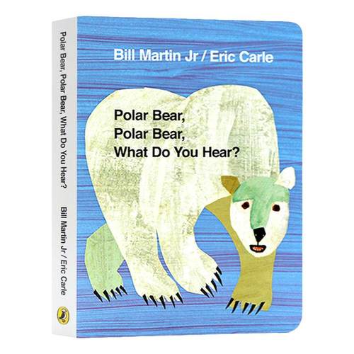 英文原版绘本 Eric Carle 北极熊你听到了什么 Polar Bear Polar Bear What Do You Hear 撕不烂纸板书 廖彩杏书单 艾瑞卡尔爷爷