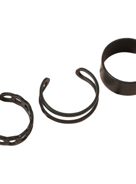 暗黑复古戒指女三件套时尚个性冷淡黑色食指戒小众设计开口指环