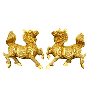 铜麒麟摆件送子火麒麟一对家居客厅卧室办公室装饰礼品站鞍子麒麟
