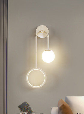 2024新款卧室床头壁灯奶油风现代简约创意客厅背景墙壁灯中山灯具