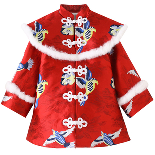 新中式外套上衣花棉袄女装棉服2026马年唐装中国风汉服红色旗袍